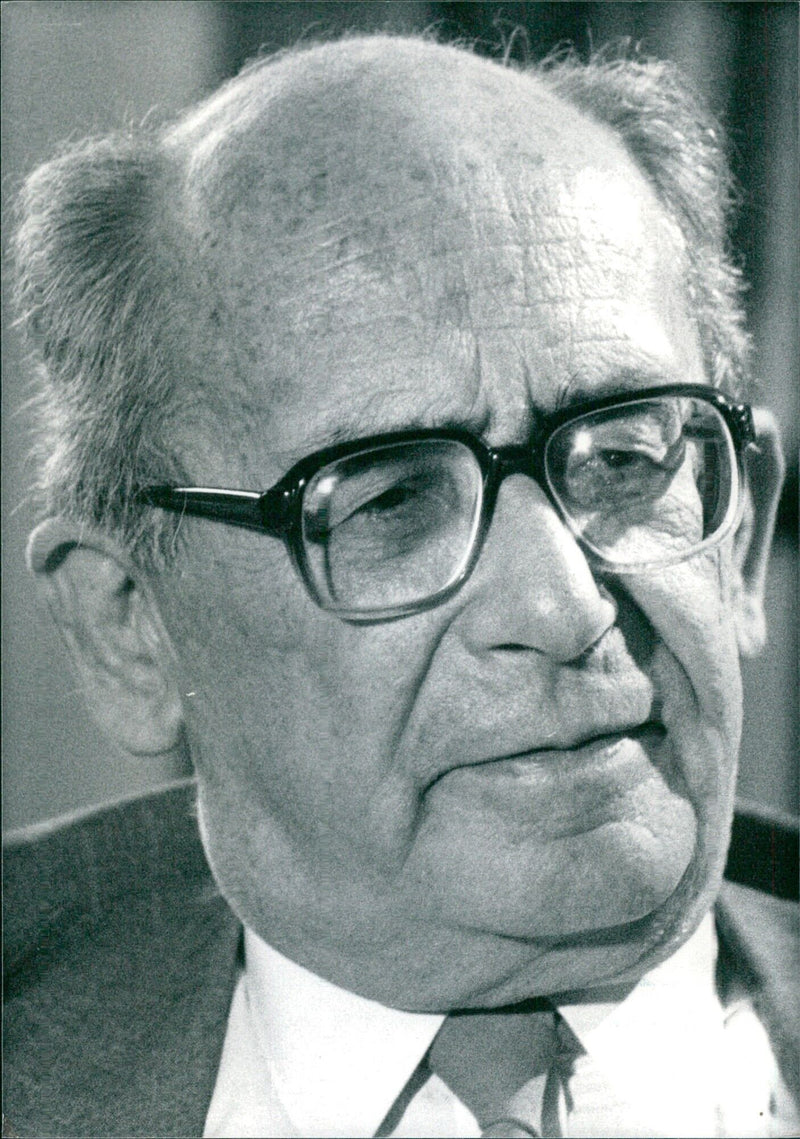 Deputy Chief Editor of the Hungarian party newspaper "Nepszabadzag," Peter Renyi, speaks to the press. - Vintage Photograph