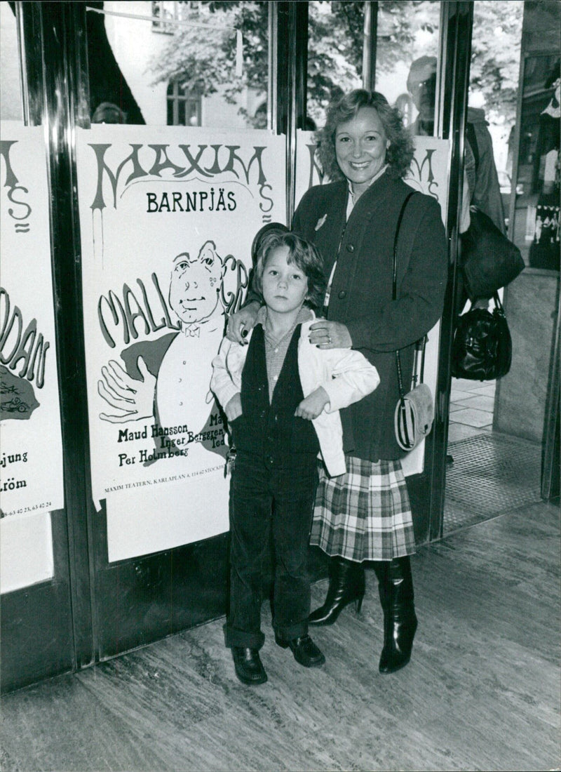 On April 13th, 1980, actors Maud Hansson, Inger Berggren, and Per Holmberg are seen performing at Maxim Theater in Stockholm, Sweden. - Vintage Photograph