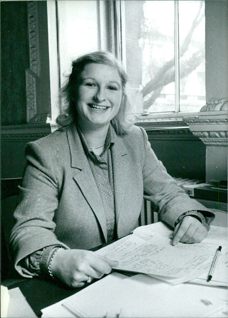 Sile De Valera, the 22-year-old granddaughter of former Irish President Eamon De Valera, is elected to the Irish Parliament in June 1977. - Vintage Photograph