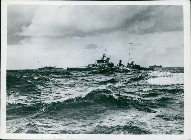 On August 24, 1944, the largest seaborne expedition in history began as the British Royal Navy escorted a 500-ship convoy of Allied troops to French North Africa in an effort to sweep the Axis powers out of the Mediterranean. - Vintage Photograph
