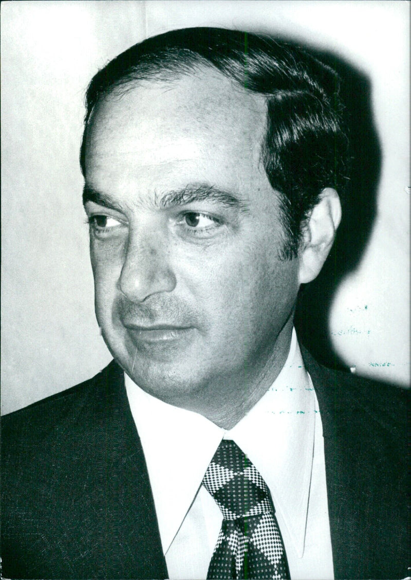 Minister of Industry and Commerce Angelo Calmon de Sa, a prominent banker in Brazil, speaks during an event in 1972. - Vintage Photograph