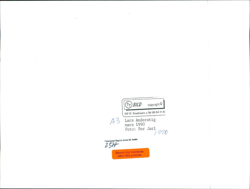 Swedish photographer Per Jarl captures a moment of everyday life in Stockholm, Sweden in March 1990. - Vintage Photograph