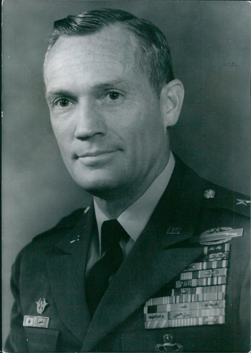 U.S. Army Brigadier General Thomas H. Tackaberry poses for a portrait in London on 1974. - Vintage Photograph