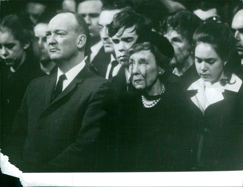 Members of the public attend a funeral procession for the late Eixphovers in Madrid, Spain on April 11, 2021. - Vintage Photograph