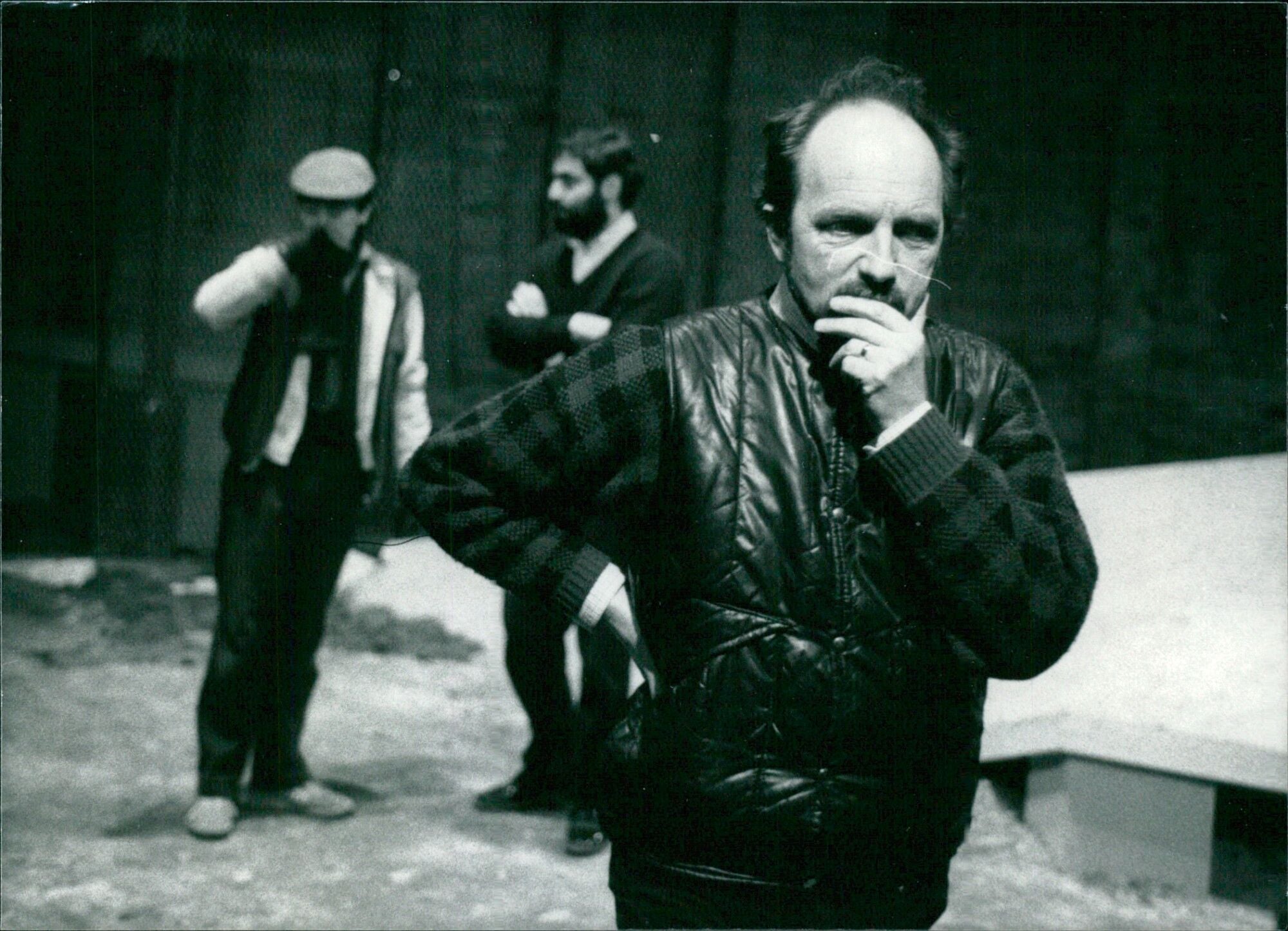 British playwright David Rudkin photographed during rehearsals for his