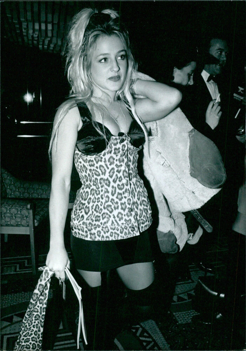 British media personality Emma Ridley poses on a wild night out in London. - Vintage Photograph