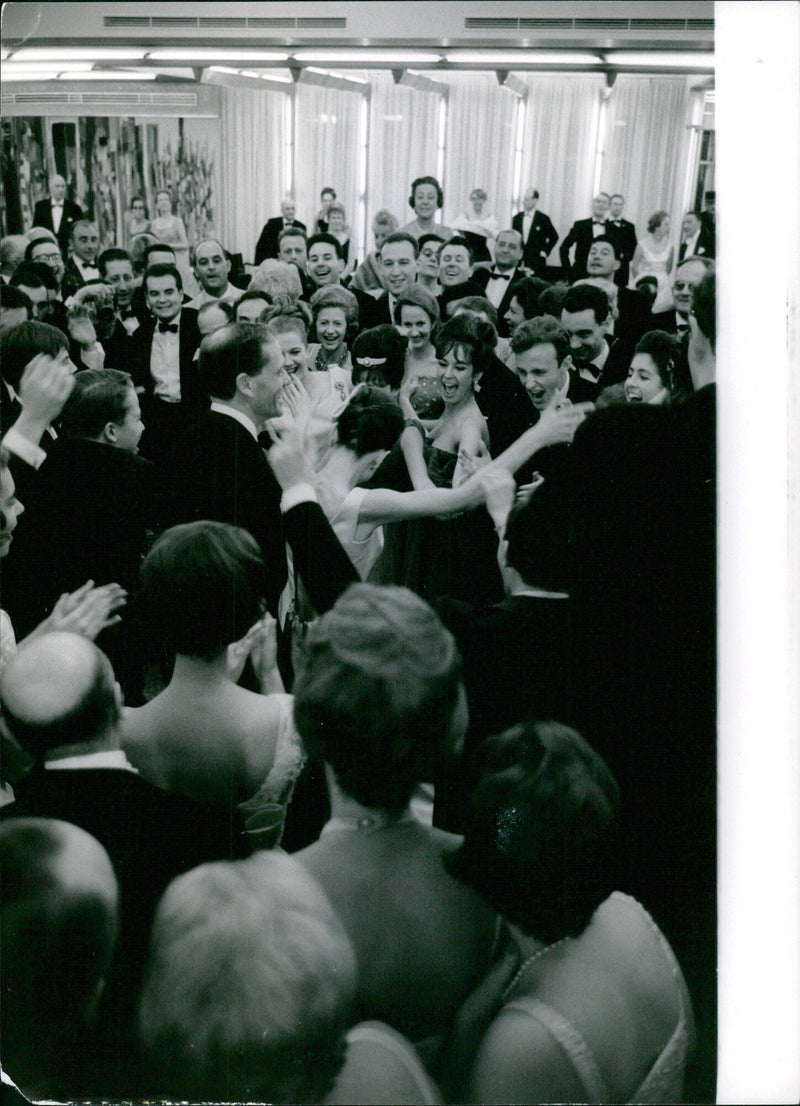 A group of people gather to protest at Torsgat, Sweden, on January 19, 1962. - Vintage Photograph