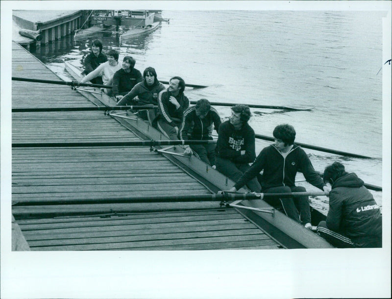 Ladbroke OUBC crew members out on the River Thames at Radley, Oxfordshire. - Vintage Photograph