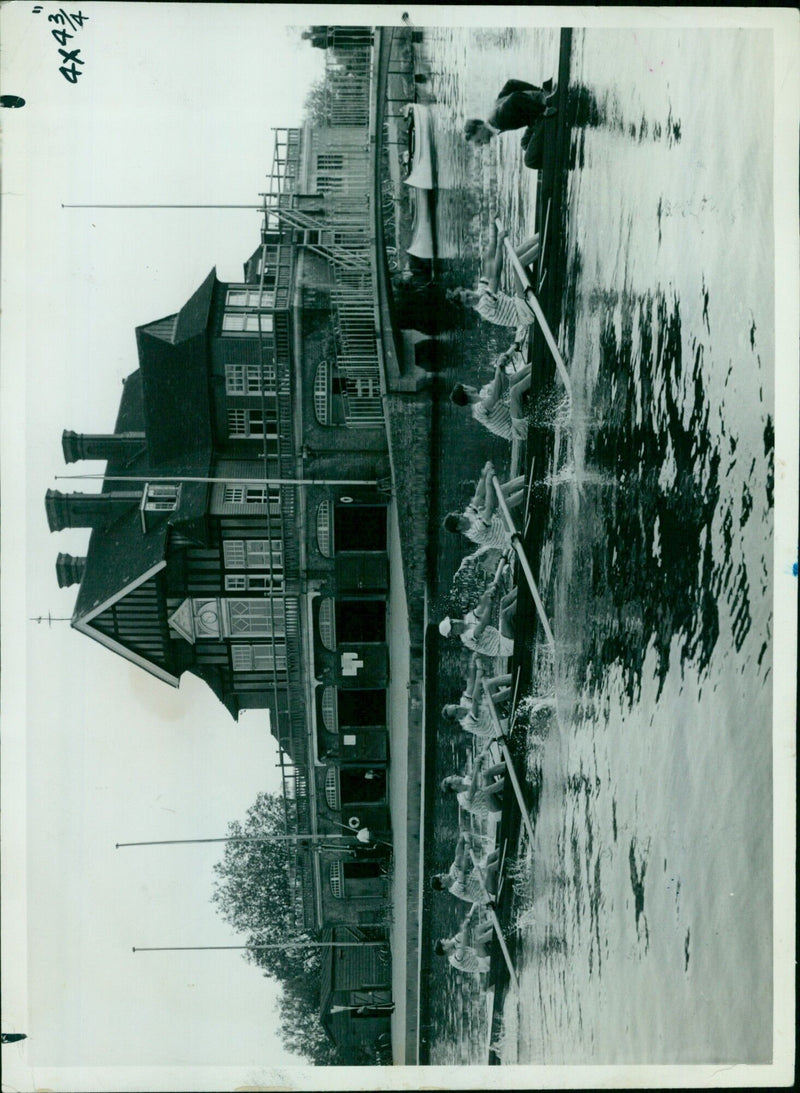 The O.U.B.C. boathouse being handed back to the owners, University College in Oxford, England. - Vintage Photograph