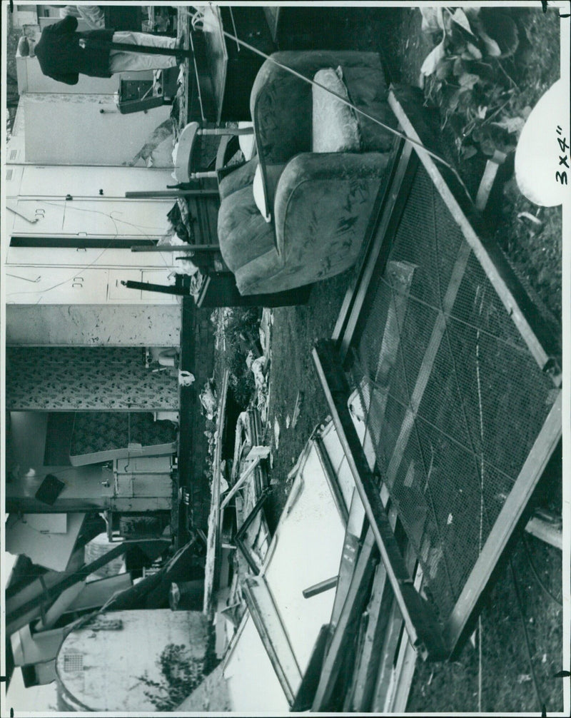 A group of students having lunch in the courtyard of a school. - Vintage Photograph