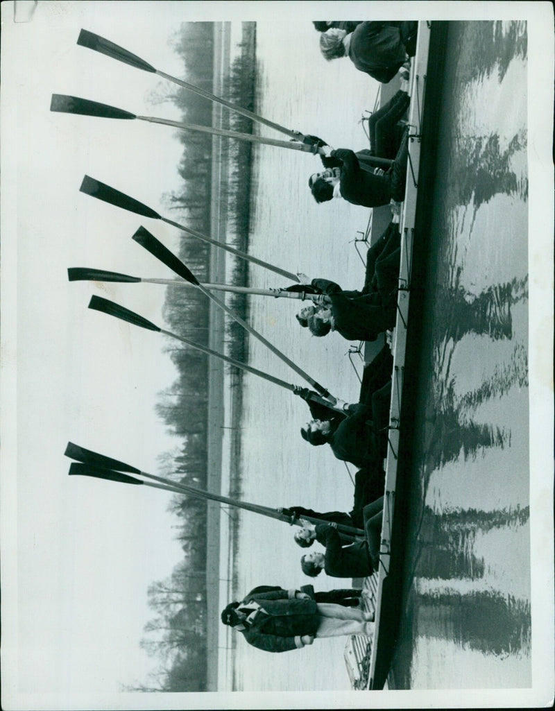 Two crews disembarking after an early outing in the Leviathan. - Vintage Photograph