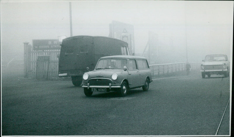 An Oxford Railway Bridge shrouded in fog. - Vintage Photograph