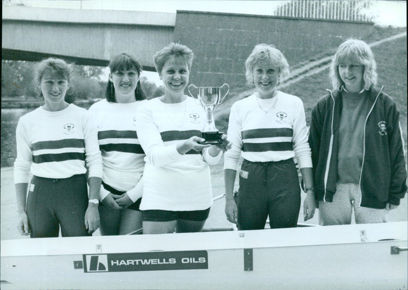 The Hartwells Oils City Rowing Team pose for a photo. - Vintage Photograph