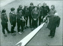 Trainee Katie Whiting prepares to board a new boat on the Thames. - Vintage Photograph