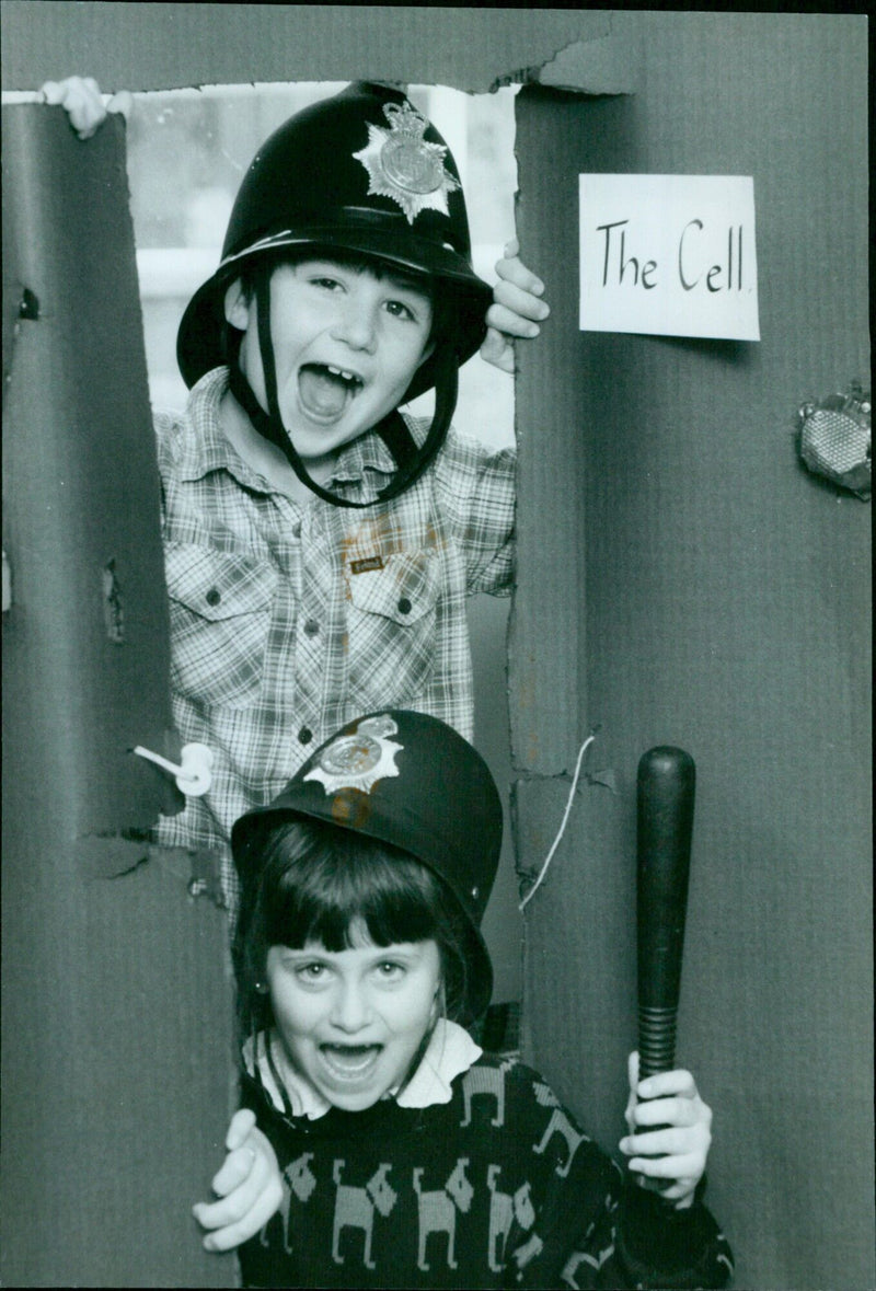 Students of St. Andrew's School in Police, Scotland, celebrate their successful fundraising efforts. - Vintage Photograph