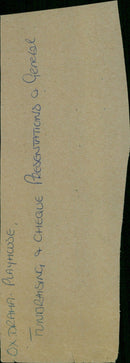 Representatives from the theater group present a cheque to a local charity at a fundraising event. - Vintage Photograph