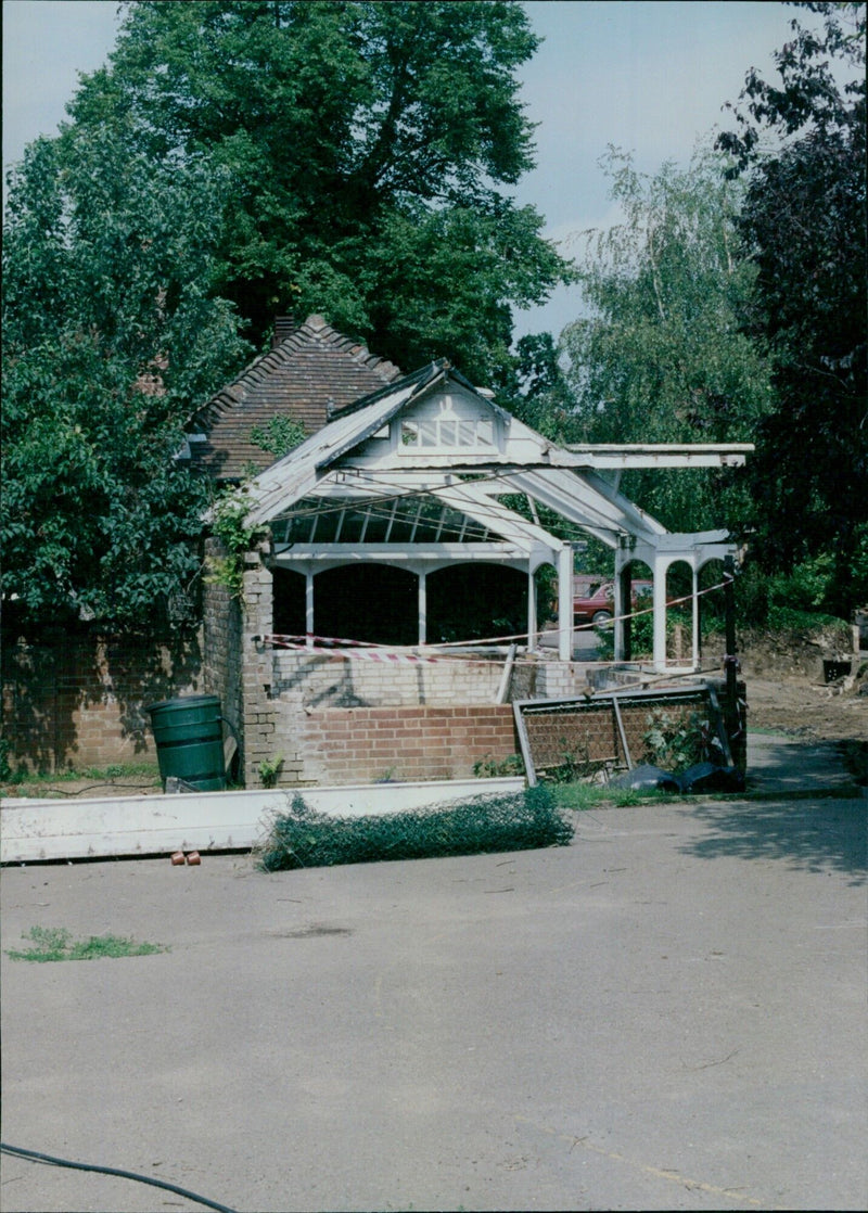 Reconstruction work is underway at St. Aloysius Roman Catholic First School in Oxford, England. - Vintage Photograph