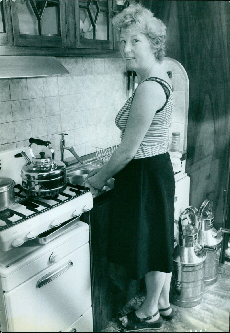 Mrs Bergl Firest enjoying a game of Friday Five at The Oxford Mail. - Vintage Photograph