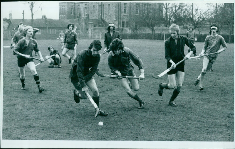 Westminster College and Polytech compete in a soccer match. - Vintage Photograph