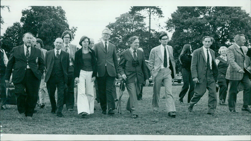 The Sheriff of Oxford leads a walk across Port Meadow. - Vintage Photograph