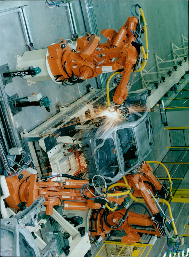 A U.S. Army soldier shows off the AMPD G Zone Rover, an unmanned ground vehicle, at the Conley Terminal in Georgia. - Vintage Photograph