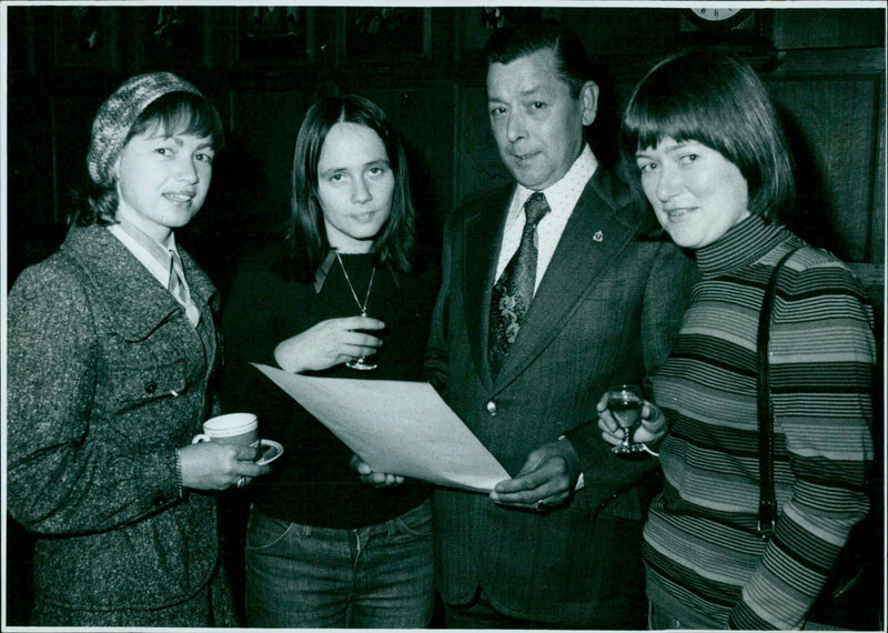 John Archer receives an OMPI award on October 17th, 1975. - Vintage Photograph