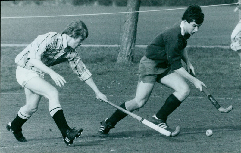 A schoolboy wearing a T.G.Sports AI 10g 7 shirt competes in an Oxford Mail & Times soccer match. - Vintage Photograph