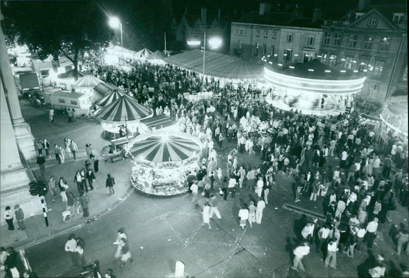 Community members gather at a fair in Los Angeles. - Vintage Photograph