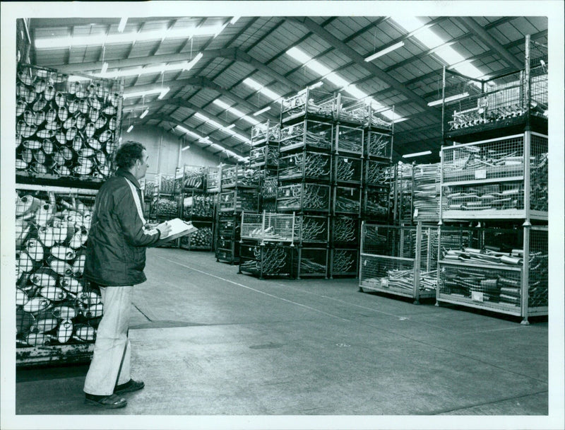 Hundreds of Unipart employees at Chalgrove in Oxfordshire celebrate the company's re-opening. - Vintage Photograph