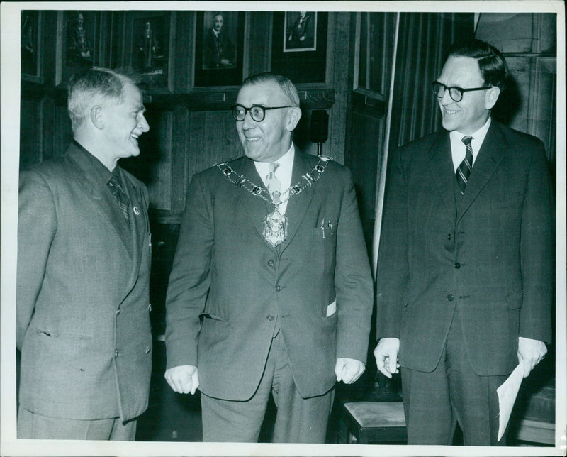 Members of the Oxford Town Council meet to discuss local issues. - Vintage Photograph