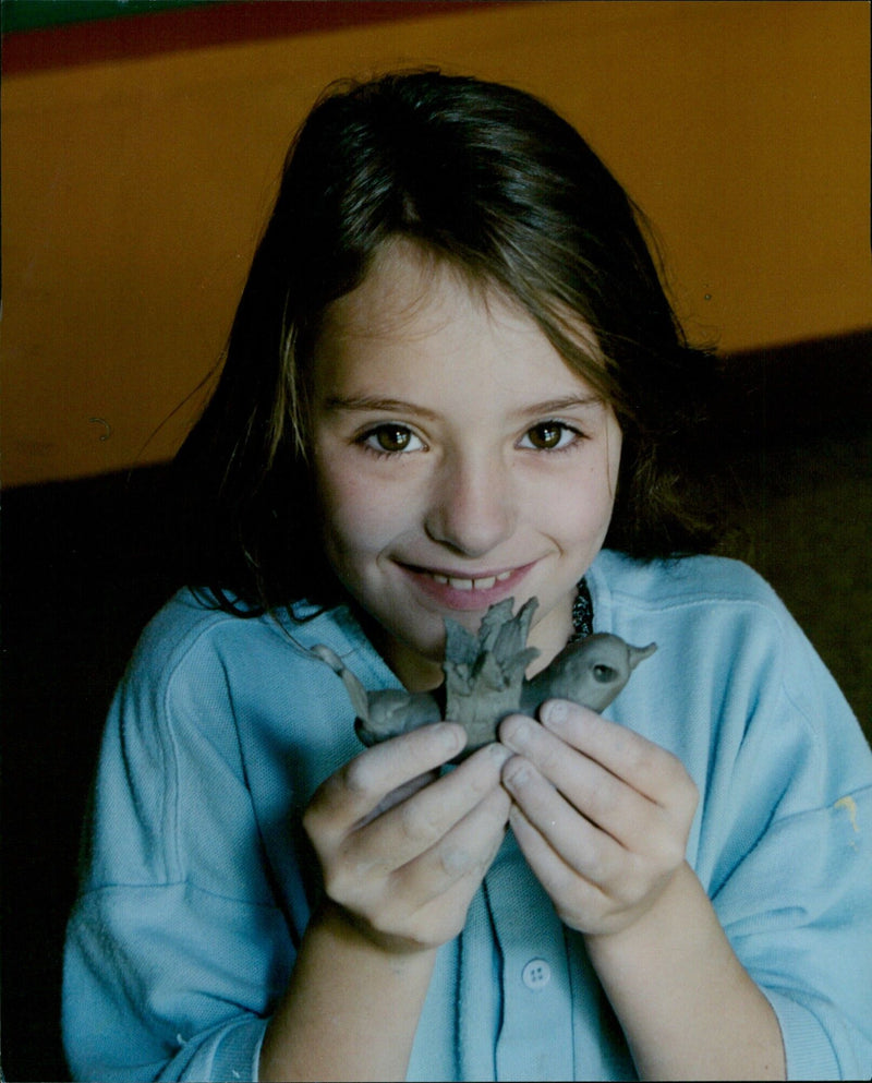 Students at Barton Village School learn about nature and art. - Vintage Photograph