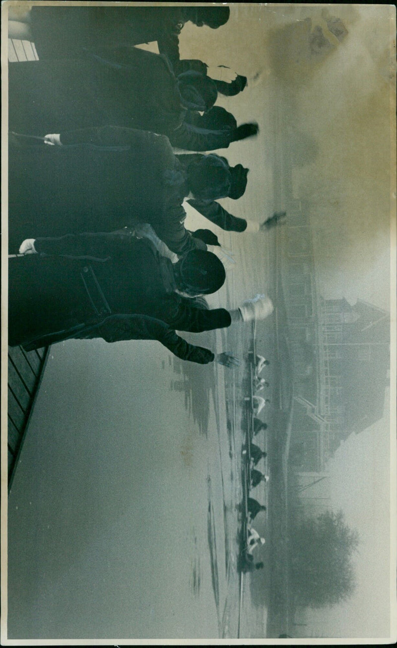 Students of Oxford University Boat Club rowing on the Thames - Vintage Photograph