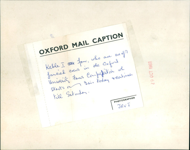 Four crews prepare for the Oxford University Boat Race Competition. - Vintage Photograph