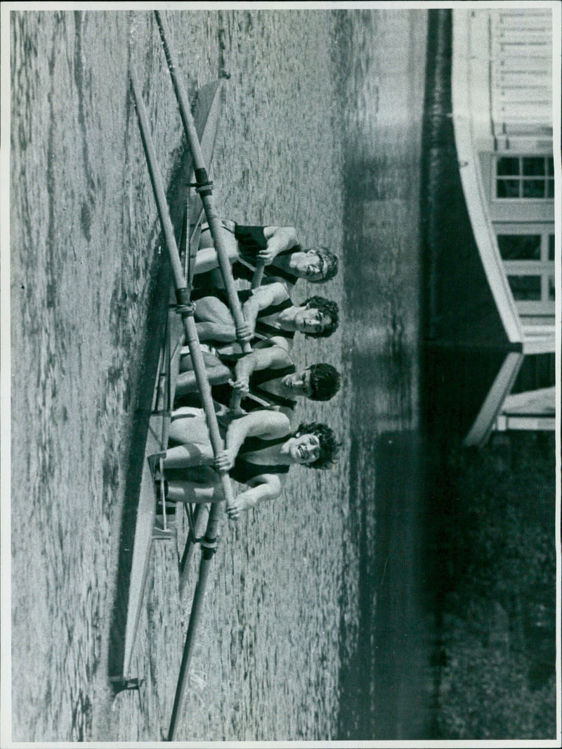 Members of the Oxford University Women's Cross Country Team competing in a relay race. - Vintage Photograph