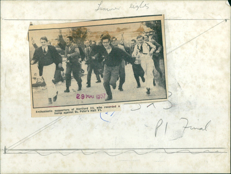 Hertford III fans cheer on their team in the 3x3 Final. - Vintage Photograph