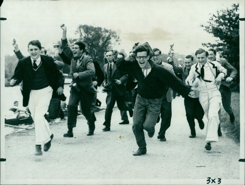 Hertford III fans cheer on their team in the 3x3 Final. - Vintage Photograph