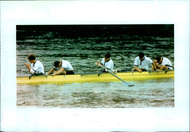 Oxford University Boat Race on the River Thames. - Vintage Photograph