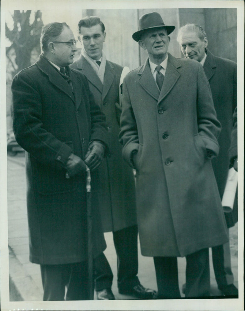 Sir Frederick inspects a glowered stadium in Beaumont. - Vintage Photograph