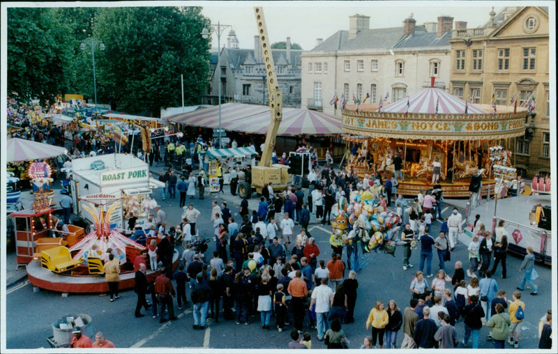 The 'Chaos' ride, a main attraction at the Oxford St Giles fair, is pictured on April 9th, 2020. - Vintage Photograph