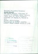 Peter Miller, Chairman of Lloyd's of London since 1984, speaks at a British Insurance Brokers event in London. - Vintage Photograph