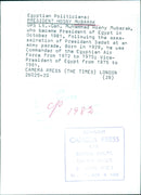 President Hosny Mubarak of Egypt, photographed in 1982. - Vintage Photograph