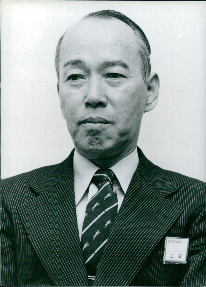 On April 6th, 1982, Katsushige Mita, President of Hitachi Ltd., born in 1923, is seen at the University of Tokyo where he was educated. - Vintage Photograph