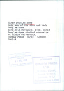 David Douglas-Home, the only son of Sir Alec and Lady Douglas-Home, poses for a portrait during a visit to Sweden in December 1963. - Vintage Photograph