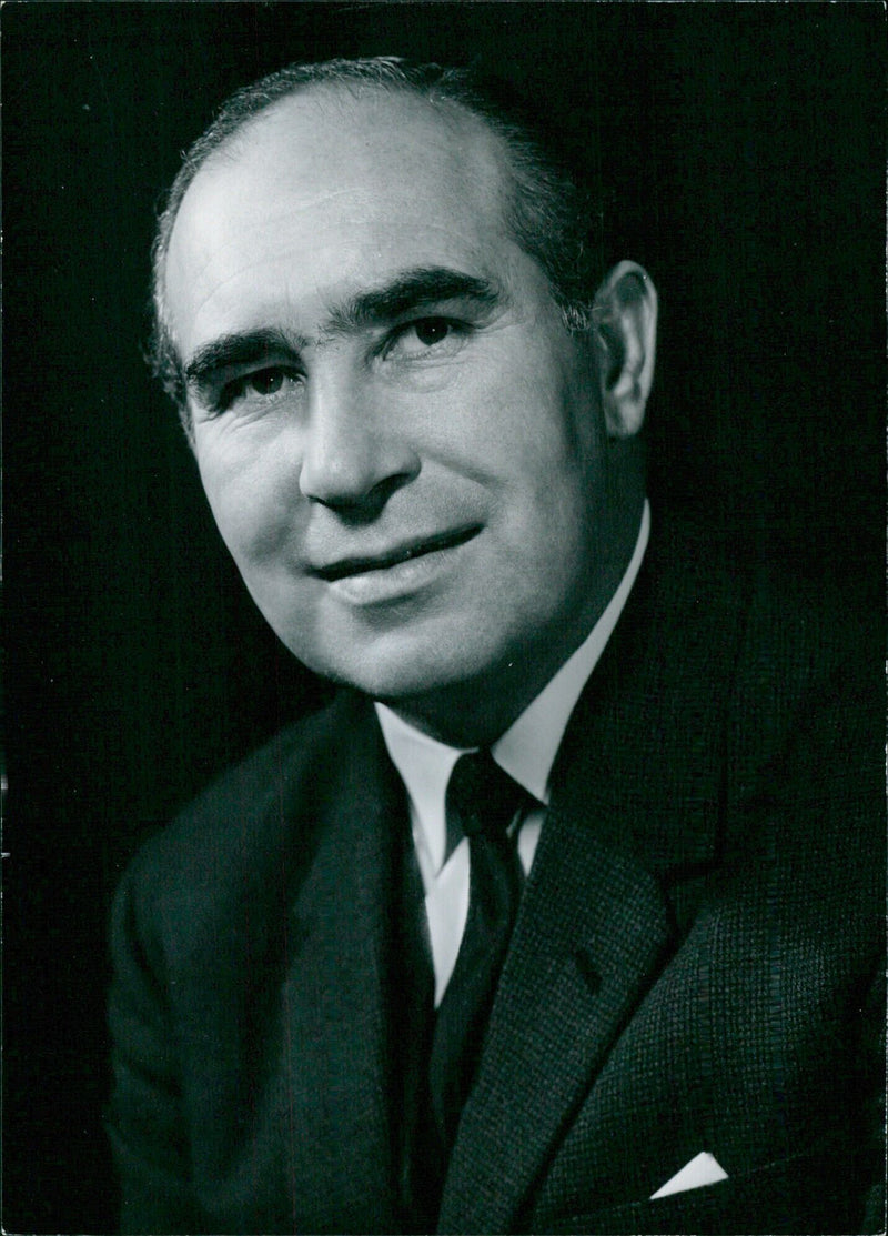 SIR ALF RAMSEY, manager and trainer of the England Soccer team which won the 1966 World Cup, poses in a portrait study by GODFREY ARGENT. - Vintage Photograph