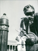 Harry Belafonte and his son David Michael in 1959, posing for a portrait in O 100 RC A3 film. - Vintage Photograph