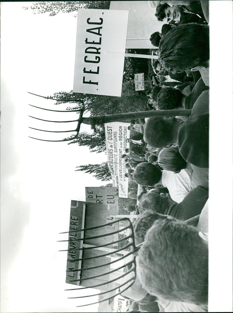 Farmers from the Western region of the European Union gather in Champi La Chevrolière to discuss the development and value of their regional productions. - Vintage Photograph