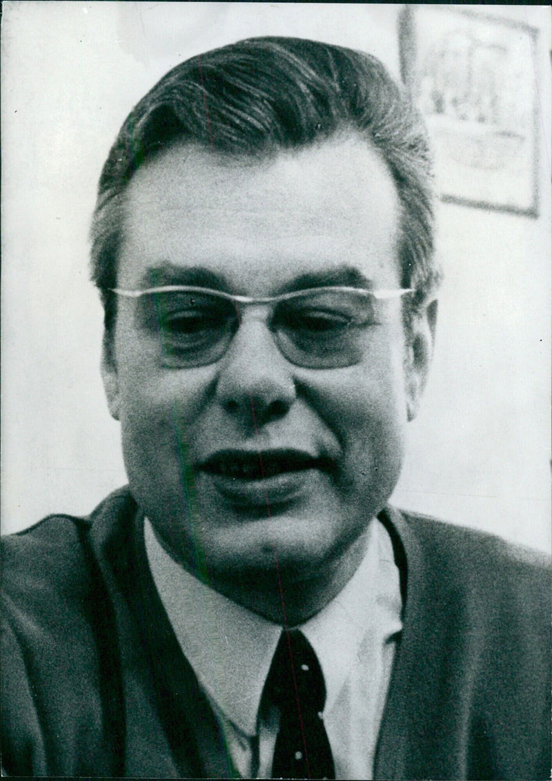 French mayors Jean-Marie Rausch of Metz and Jerome de Milo pose for a photograph taken by Camera Press in London on July 24, 1972. - Vintage Photograph