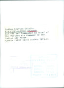 Air Vice-Marshal Rajaram, Air Officer Commander in Chief of the Western Air Command of the Indian Air Force, is pictured during a meeting with fellow service chiefs in MECHI, India. - Vintage Photograph