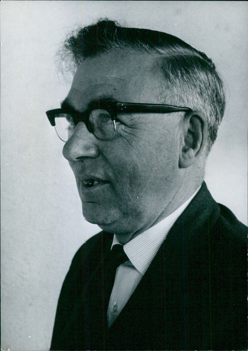 British Trade Union Leaders William Henry Ratibone (National Union of Railwaymen), left, and Russell Court, right, in London, 1961. - Vintage Photograph