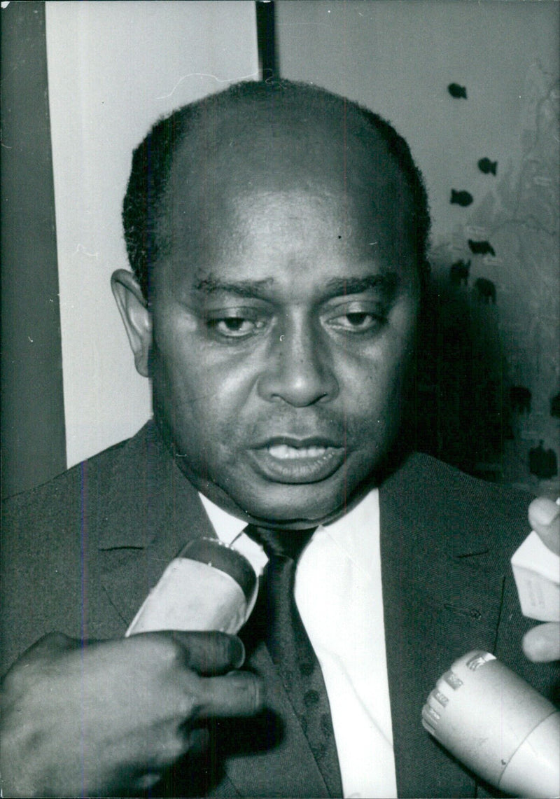 Minister of Foreign Affairs Jacques Rabehananjara of Madagascar poses for the camera in Stockholm, Sweden on October 21, 1970. - Vintage Photograph